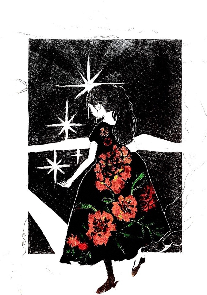 光と戯れる少女