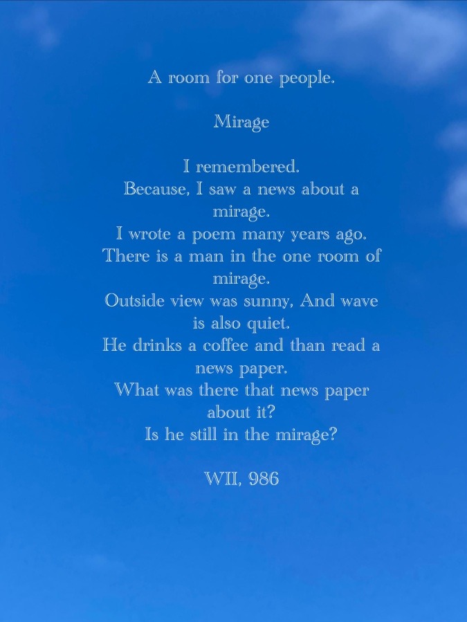 A room for one people.