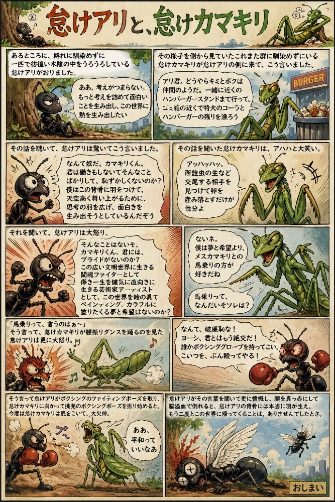 怠け蟻と怠けカマキリ